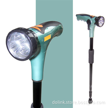 Walking Stick with Dynamo LED Flashlights and Alarm